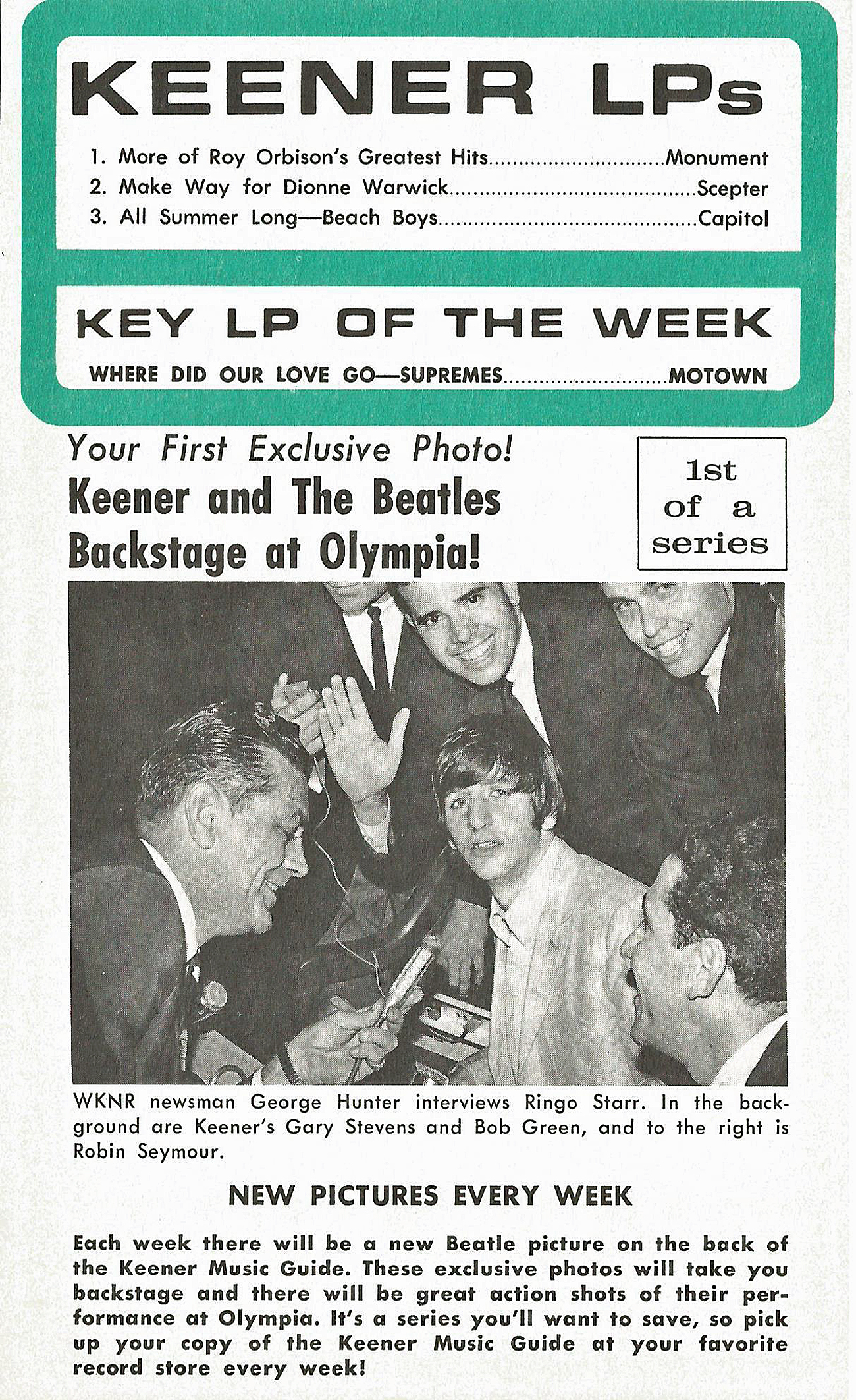WKNR MUSIC GUIDE (1 of 4) September 17, 1964
