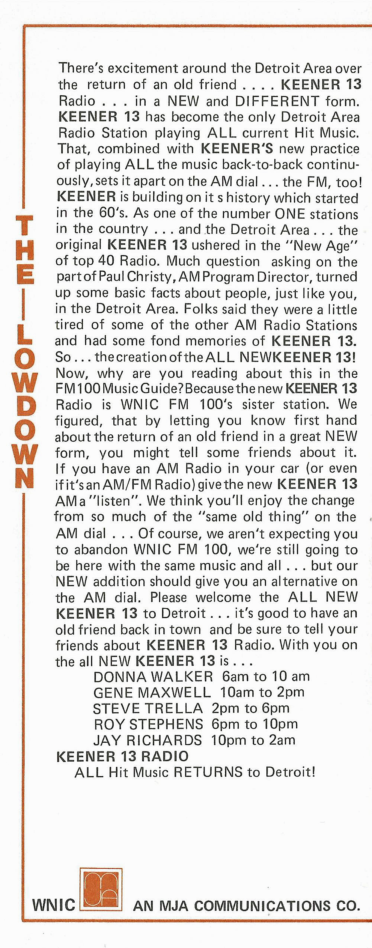 WNIC-FM November 1977